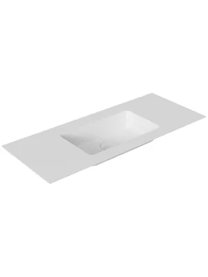 Мебельная раковина Kupala (1400х490х150) белая матовая, искусственный камень, накладка на слив в комплекте WBVC1400