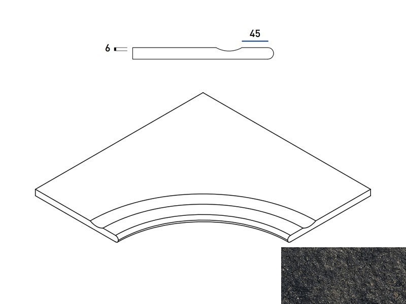 Room X2 Border Black Svasato Round 60X60 антислип фактурная структурированная