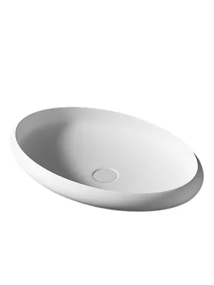 Раковина накладная ABBER (600х400х110) искусственный камень, белый матовый AS2614