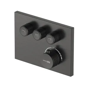 Смеситель для ванны/душа WasserKRAFT 8458 Thermo встраив.термостат, на 3 выхода, оруж.сталь