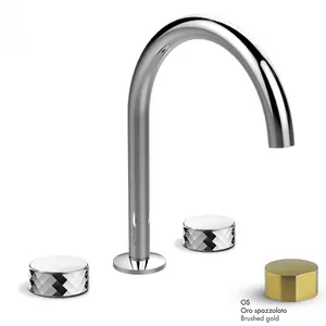 Смеситель для раковины FIMA Carlo Frattini на 3 отверстия, золото браширован. F5611XOS