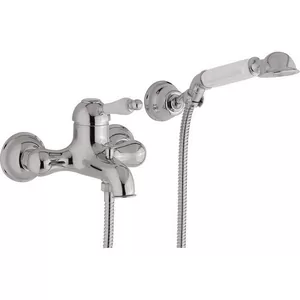 Смеситель для ванны CISAL с лейкой, держателем, шлангом 1,5м , хром EM00012021