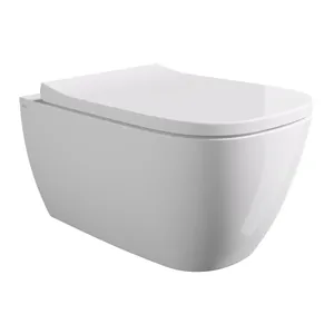 Унитаз подвесной Alice 530х360х345 aliglaze+, aliflush+, безободковый, белый глянец 45000101+FIX10WBKLIX