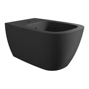 Биде подвесное Alice 530х360х285 Aliglaze+ отв. под смесит., черный мат 45010108+FIX10WBKLIX