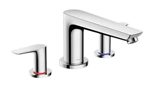 Смеситель Hansgrohe 71747000 на борт ванны, на 3 отверстия, двухзахватный, хром