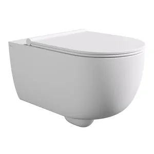 Унитаз подвесной Alice 550х350х345 покрытие Aliglaze+, безободковый, белый мат. 32240109+FIX10