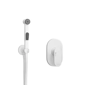 Смеситель встраиваемый WasserKRAFT A85056 однозахватный, с гигиеническим душем, белый матовый