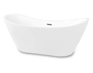 Ванна акриловая отдельностоящая Swedbe 8803 1800х740х730 щелевой перелив, донный клапан, белый