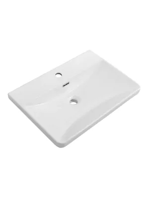 Раковина керамическая BelBagno (610х430х145)  накладная,отв. под смеситель, белый  BB-8076-3-60