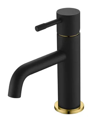 Смеситель Boheme 461-BG для раковины, на 1 отверстие, однозахватный, черный+золото