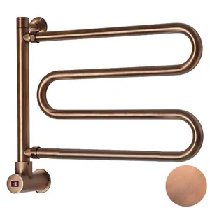 Полотенцесушитель электрический Margaroli Vento 500 (610х645),поворотный,скрыт.подключ,бронза,510GOC