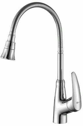 Смеситель для кухни Lemark LM0413C с гибким изливом, 2 режима, хром