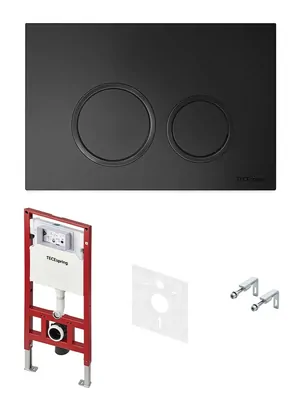 TECE Комплект для установки подвесного унитаза,панель смыва TECE R черный мат. S401104