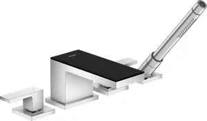 Смеситель Axor 47430600 на борт ванны, на 4 отверстия, хром/черн.стекло