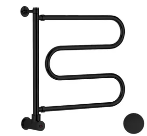 Полотенцесушитель электрический Margaroli Vento 500/SP (640,5х622),поворотный, черн.матовый,500SPNO