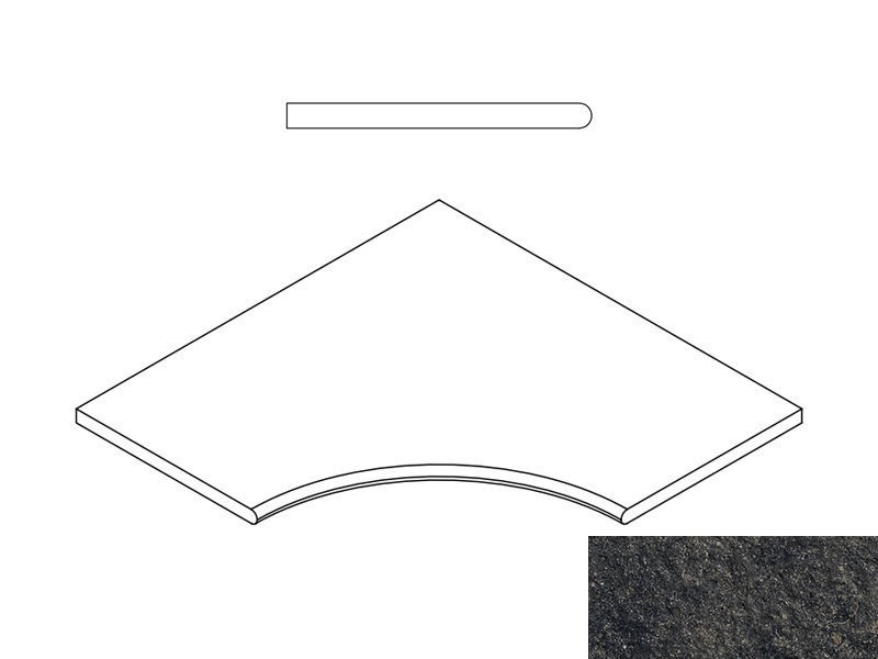 Room X2 Border Black Round 60X60 антислип фактурная структурированная