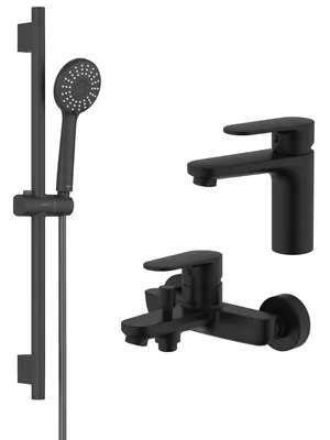 Сет Aquatek 3в1 Cмеситель д/раковины AQ1810MB+Смеситель д/ванны AQ1840MB+Душ. гарнитур AQ2017MB (Арт: AQ1830MB)