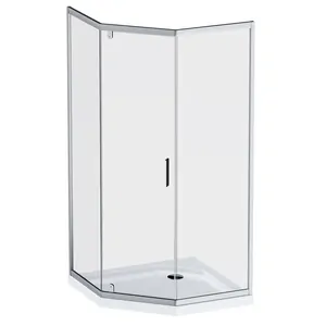 Душевое ограждение AM.PM Gem Pivot (90х90х190) пятиугольное, прозрачное/мат.хром W90G-405-090MT