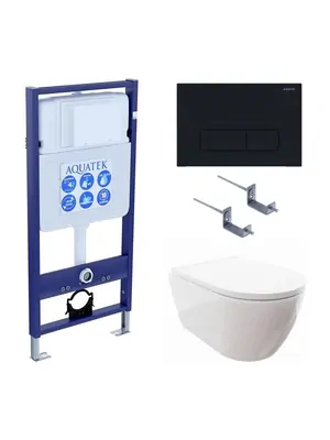 Комплект Инсталляция+Унитаз с сиденьем микролифт+Кнопка Aquatek SET AQUATEK ПОЛАРИС-01-017 4в1