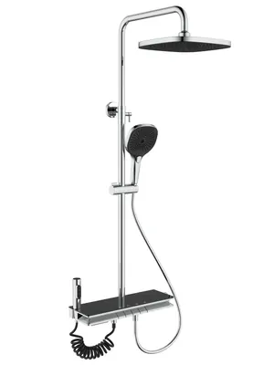 Душевая система toHit кнопочное упр., верхний/ручной+гиг. душ, хром TH11-010301