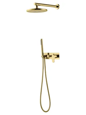Душевая система Boheme 454-G встраиваемая, однозахватная, верхний/ручной душ, золото