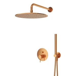 Душевая система Cezares -DSIP-30-L-SS встраив., с верхним и ручным душем, d300 мм, роз.золото