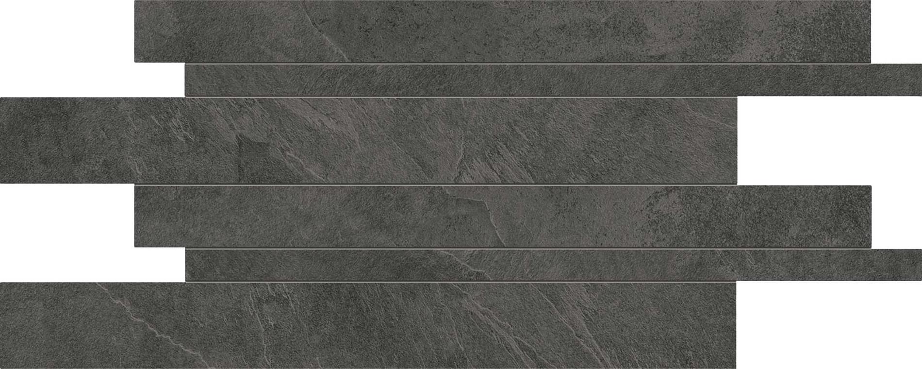 мозаика Cornerstone Listelli Sfalsati Slate Black Slim 30x60
