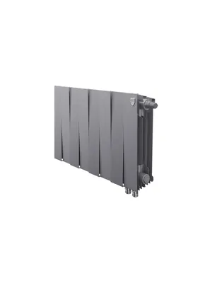 Радиатор биметаллический, 8 секций ROYAL THERMO 300 Silver Satin, бок.подкл, серый