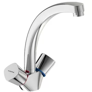 Смеситель VIDIMA КВАДРО BA246AA для кухни, высокий излив 216 мм, двухрычажный, хром