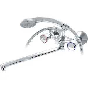 Смеситель для ванны VARION Armaturen 7019171 резиновые кран-буксы, плоский излив 400мм