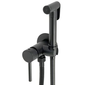 Смеситель Migliore Black 31555 встраиваемый, однозахватный, с гигиеническим душем, черный мат