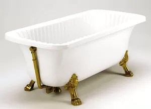 Ванна MIGLIORE 174x83 на лапах "LEONE" STANDART отдельностоящая, белая/бронза 26922