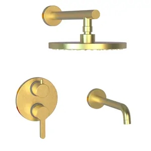 Душевая система Paini для ванны/душа,однозах.,с верх. душем,золото браш. 78PJSET26911BATHHEAD