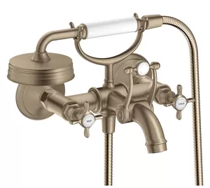 Смеситель Axor 16540820 для ванны, двухрычажный, ручной душ, шланг, шлиф.никель