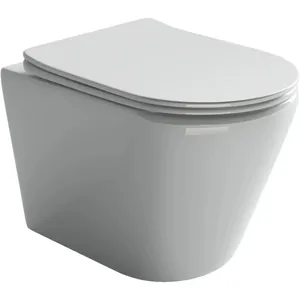 Унитаз подвесной Ceramicanova 350х360х520 безободковый, сиденье микролифт, белый CN1804