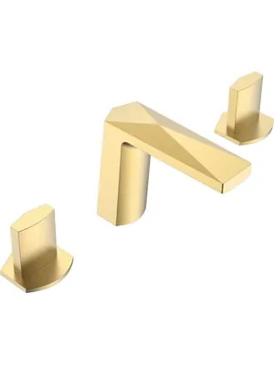 Смеситель Boheme для раковины, на 3 отверстия, двухзахватный, золото 150-G-ICE