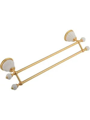 Migliore Полотенцедержатель двойной 50 см керамика белая, золото ML.OLV-60.623.BI.DO
