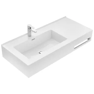 Раковина Aquaton 100 1A733331QA01L 1000х450х178 литой мрамор, левая, белая