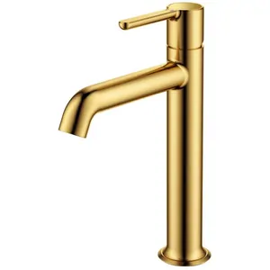 Смеситель CEZARES -LC-BORO-W0 для раковины, однозахватный, без донного клапана, брашированное золото