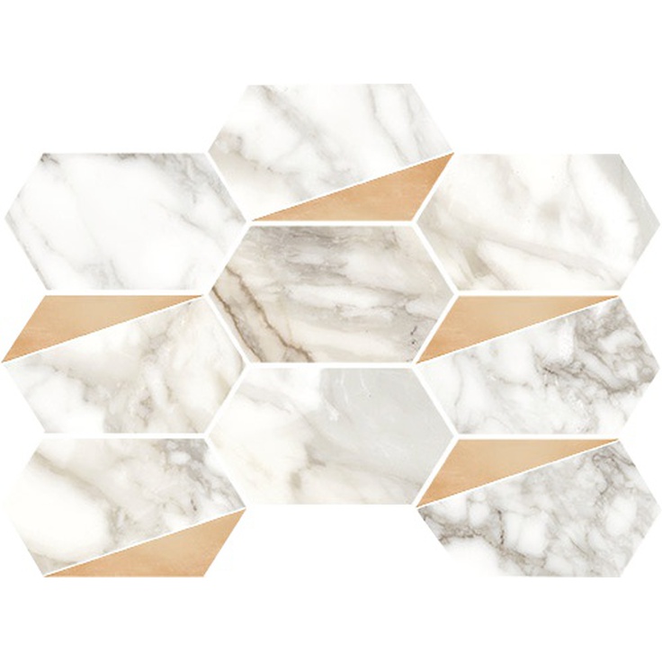 Vallelunga Luce Grey Esagona Rami Satin Finish 26x35