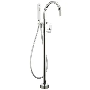 Смеситель для ванны CISAL напольный, однозахватный, с душ. гарнитуром, никель LV0142002B