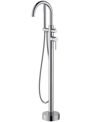 Смеситель для ванны/душа Aquatek AQ1345CR напольный, однозахватный, с ручным душем, хром