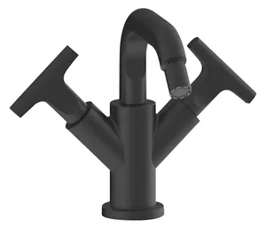 Смеситель для биде Fantini 67P5J062F двухзахватный, донный клапан, Matt Gun Metal PVD