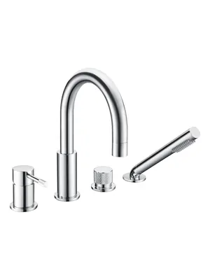 Смеситель Boheme 460-CR на борт ванны, с душевым гарнитуром, однозахватный, хром