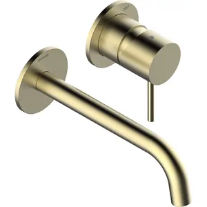 Смеситель для раковины Bossini Z00730043 встраиваемый, излив 185 мм., внеш. часть, сатин. золото