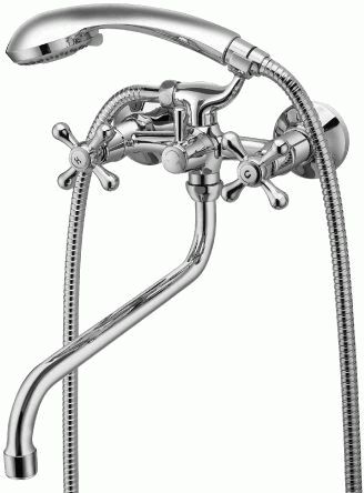 Смеситель для ванны/душа Lemark LM6041C настенный двухзахватный, излив 300мм, хром