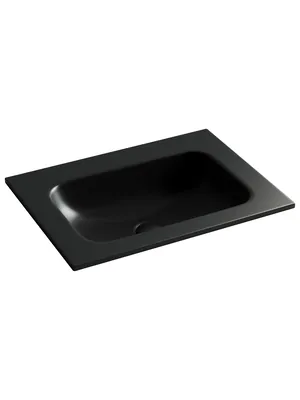 Раковина накладная Ceramicanova 610х457х137 прямоуг., без отв. под смеситель,черный CN7011MBwx