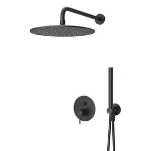 Душевая система Cezares -DSIP-30-L-NOP встраив., с верхним и ручным душем, d300 мм, черный мат