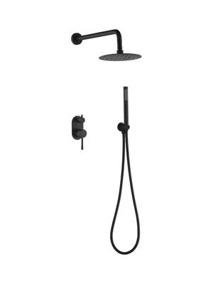Душевая система Boheme 464-B встраиваемая, однозахватная, верхний/ручной душ, черный