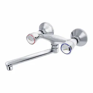 Смеситель для кухни настенный VARION Armaturen 1105172 керамические кран-буксы, плоский излив